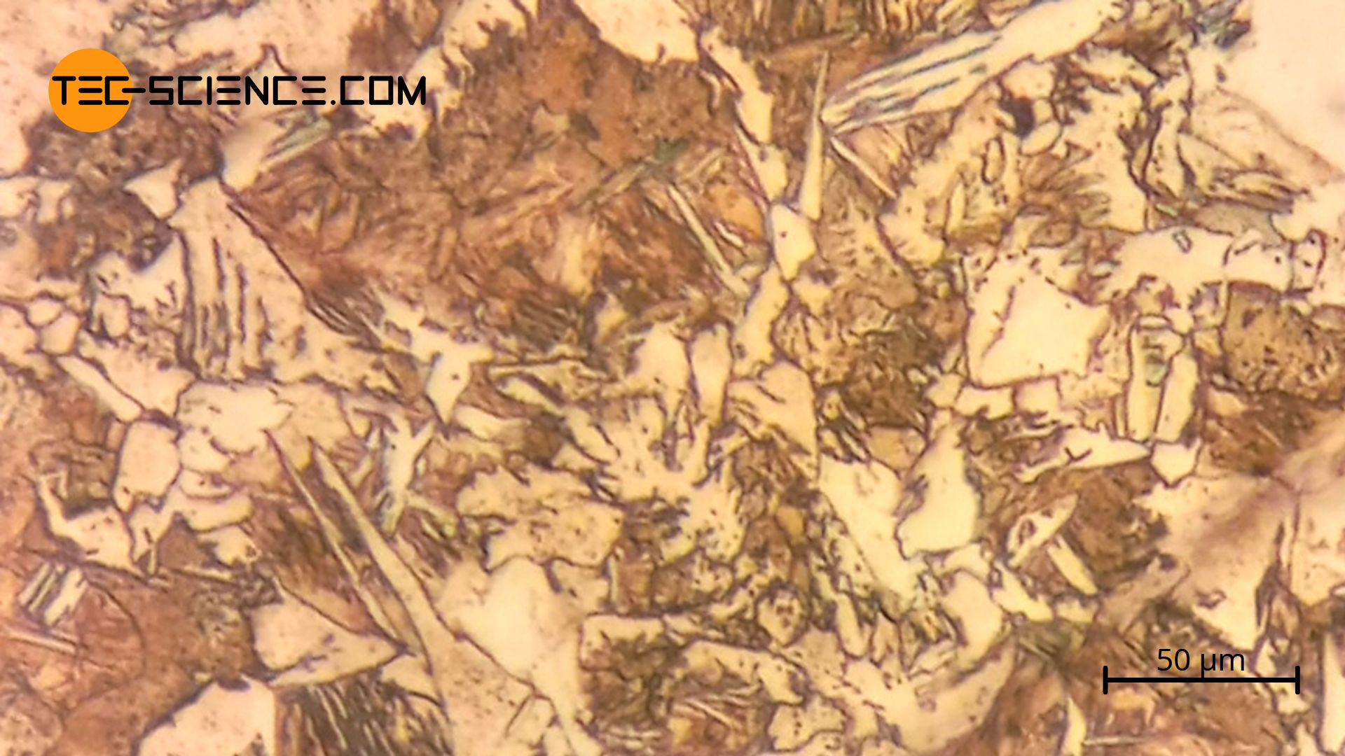 Micrograph of case hardened steel C15 (upper bainite)