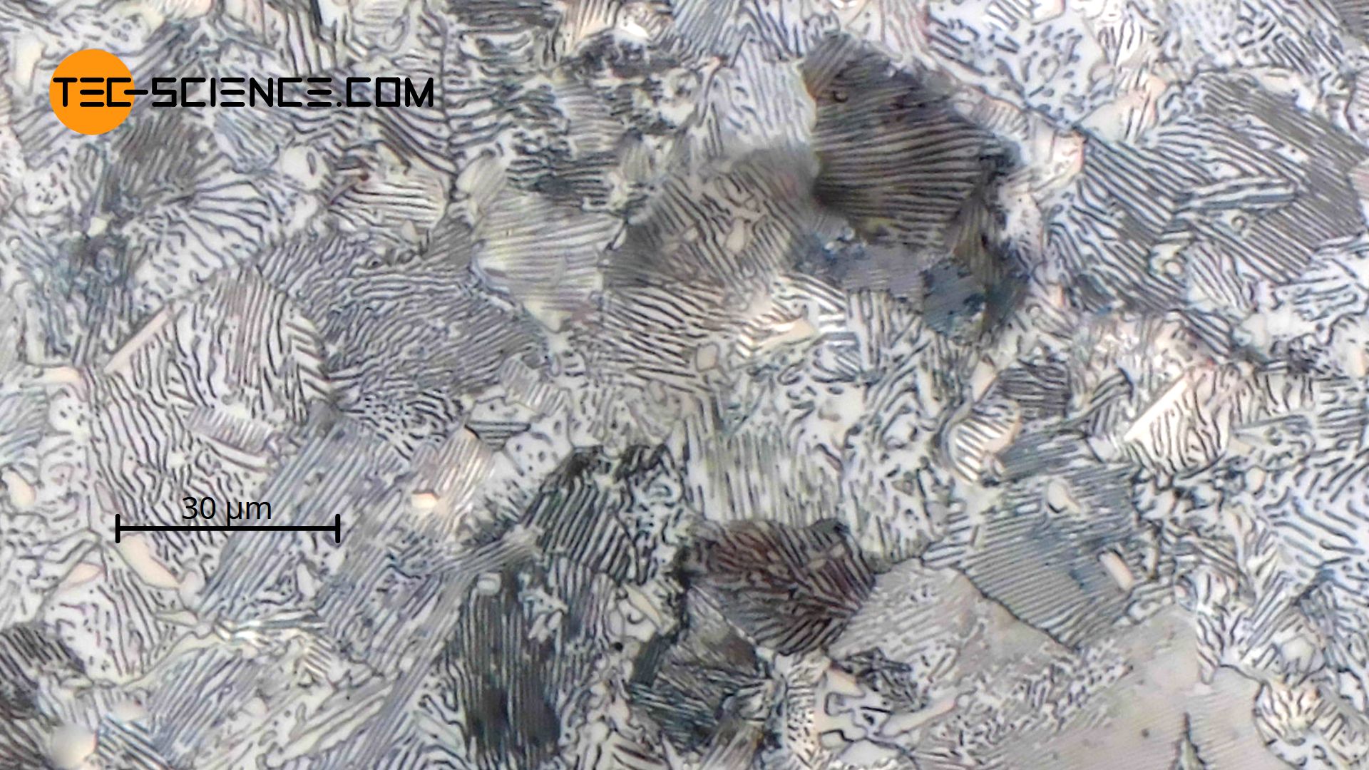 Micrograph of eutectoid steel with a carbon content of 0.8 % (C80)