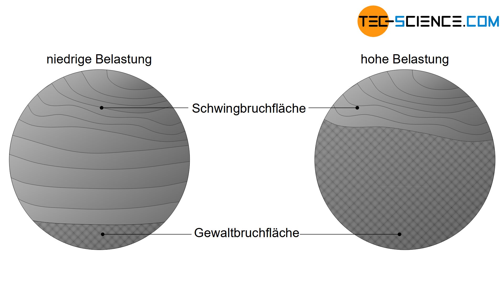 Bruchfläche eines Dauerbruchs