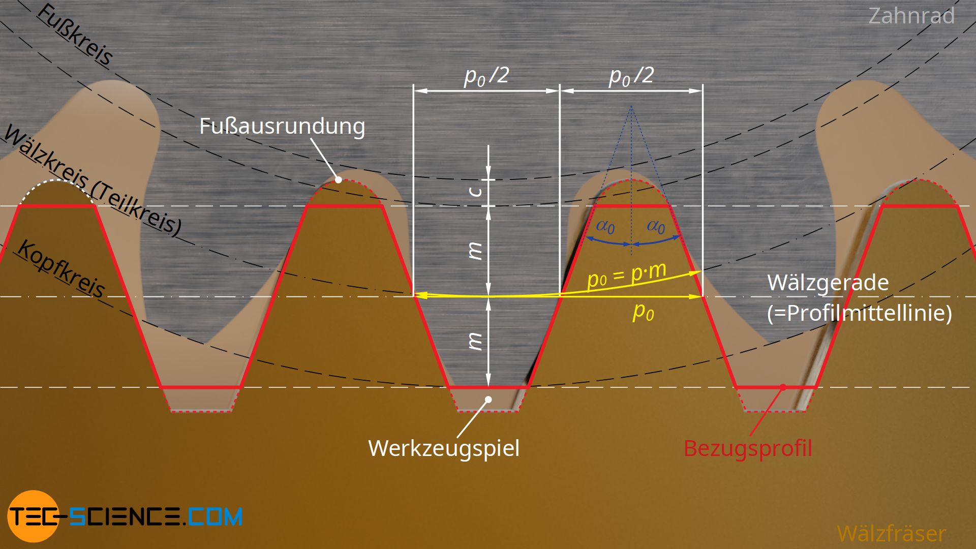 Bezugsprofil des Wälzfräser