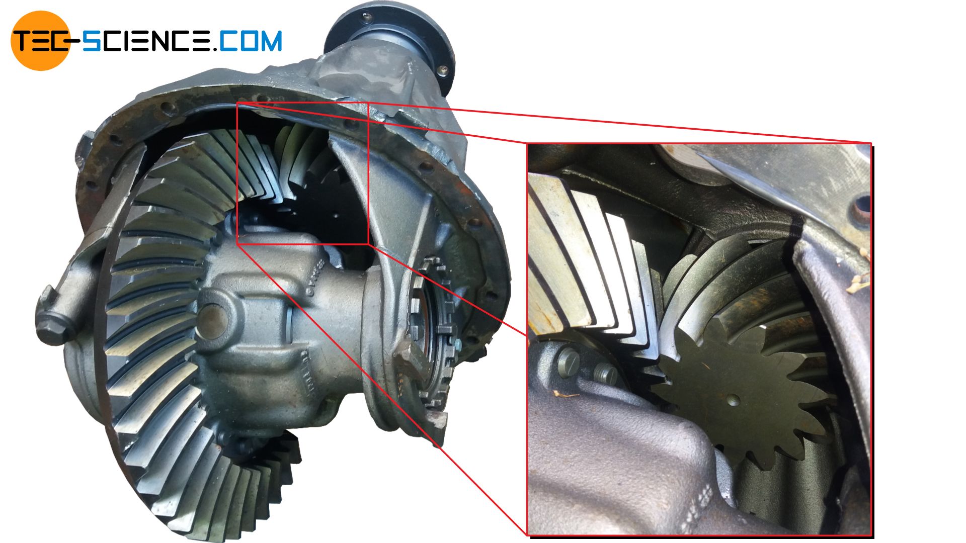 Differential gear of a truck