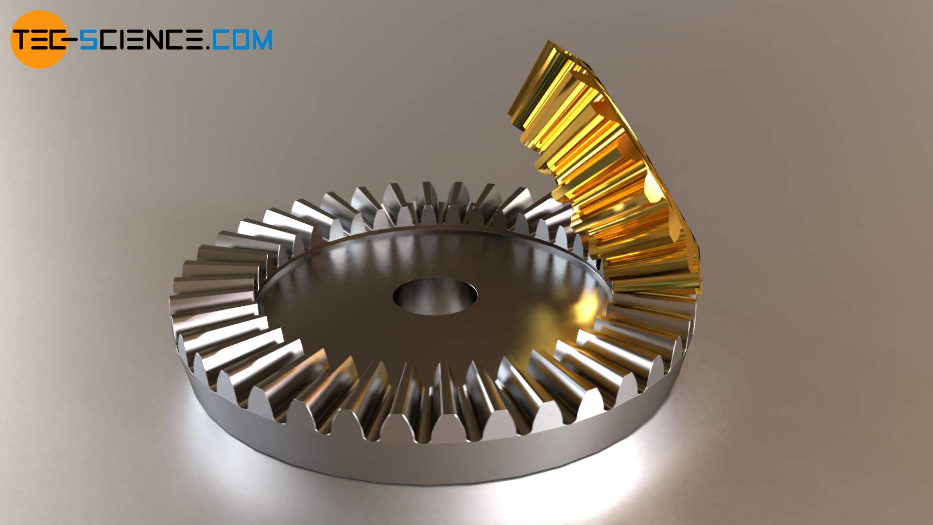 Planar crown gear (ring gear) and conventional bevel gear (pinion)