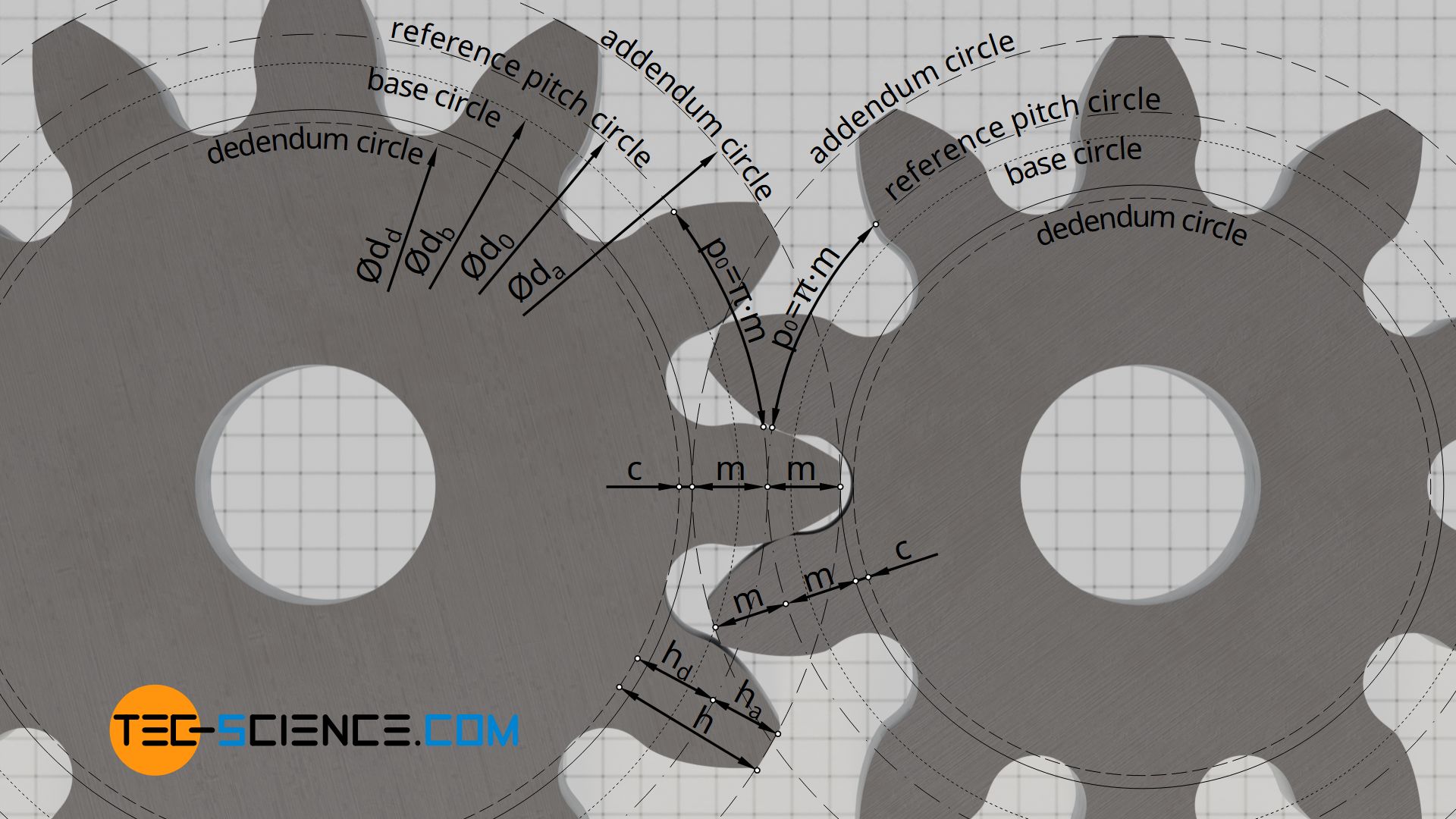 Geometry of an involute gear