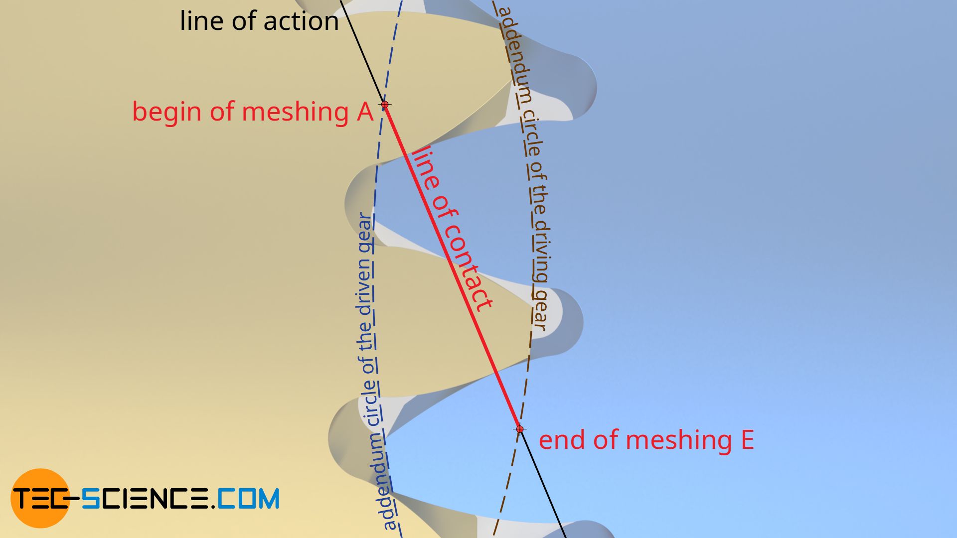 Engaging of involute gears (meshing) - tec-science