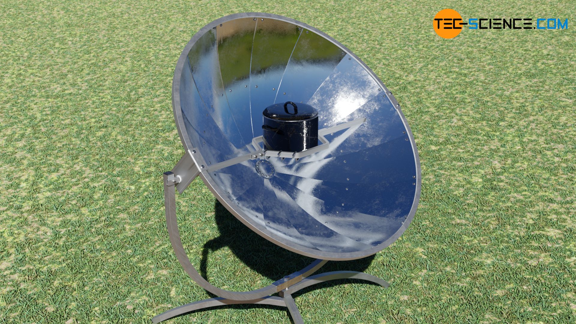 Heating a black pot with a solar cooker