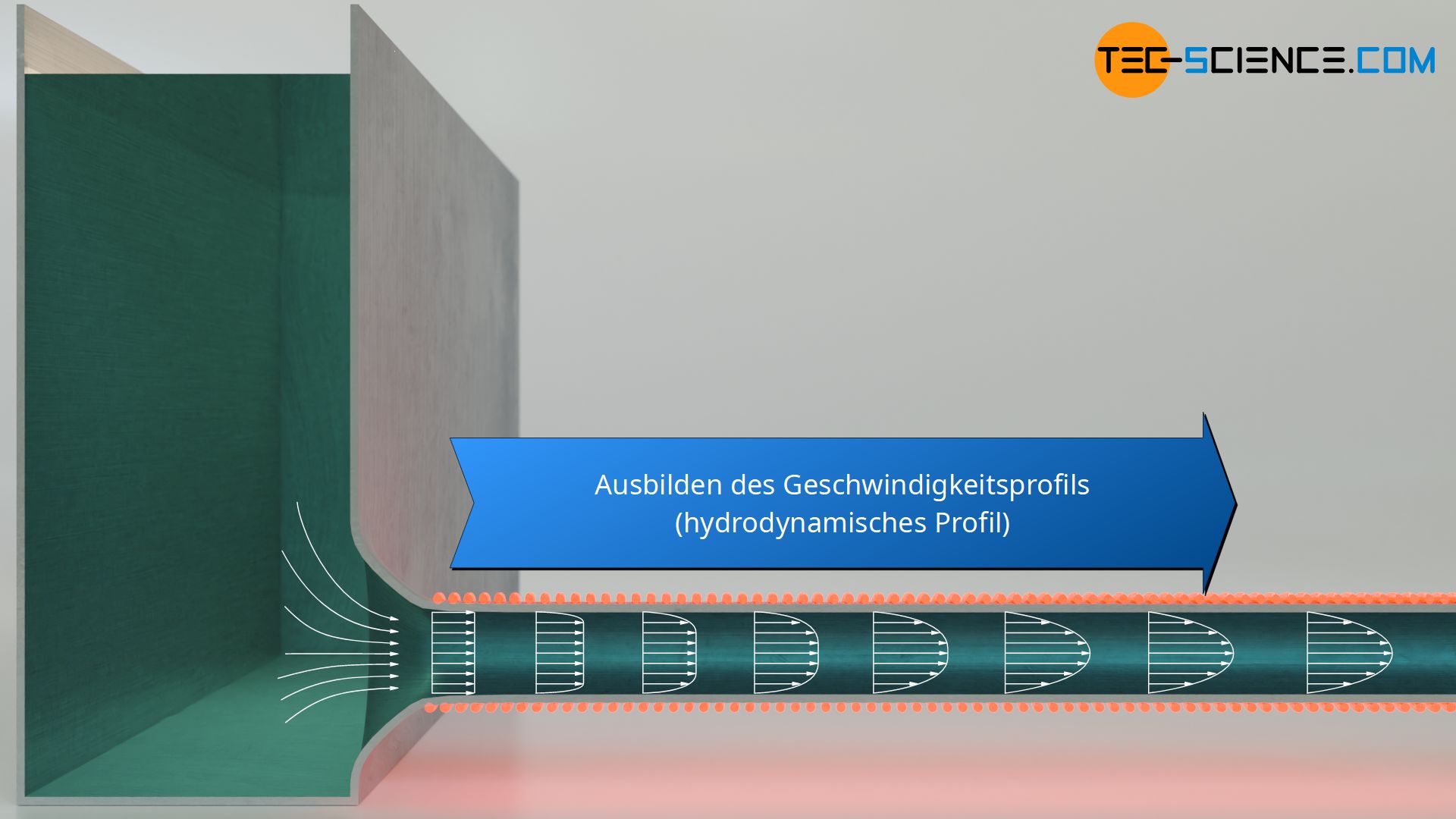 Ausbilden des Geschwindigkeitsprofils (hydrodynamisches Profil)