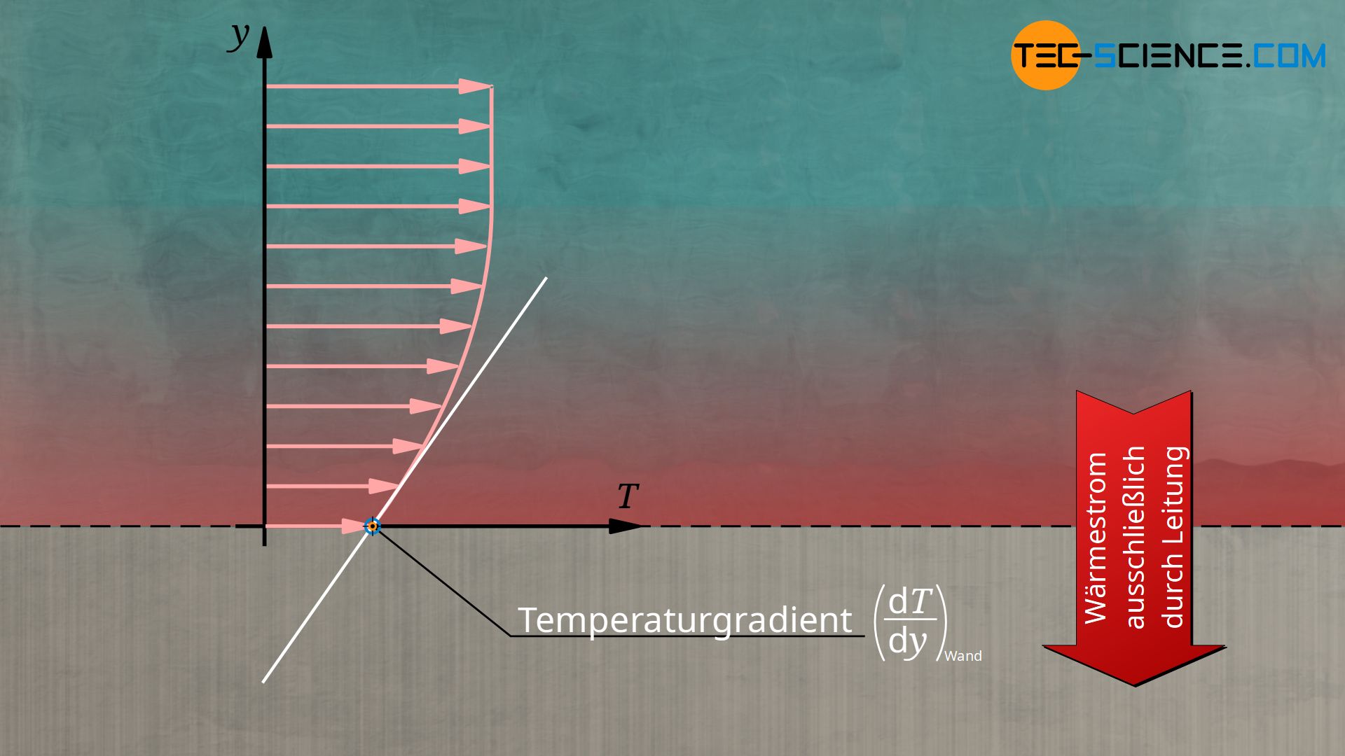 Wärmetransport an der Wand ausschließlich durch Wärmeleitung