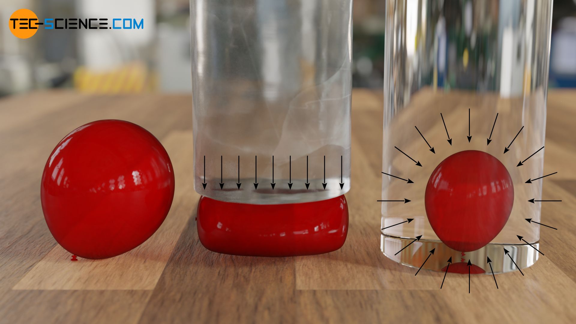 Pressure effect of the hydrostatic pressure compared to the contact pressure