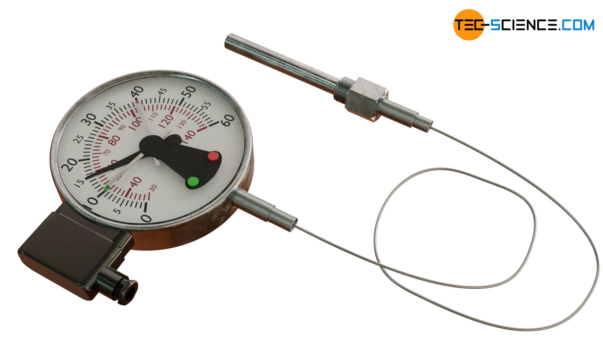 Gas filled thermometer with switch contact