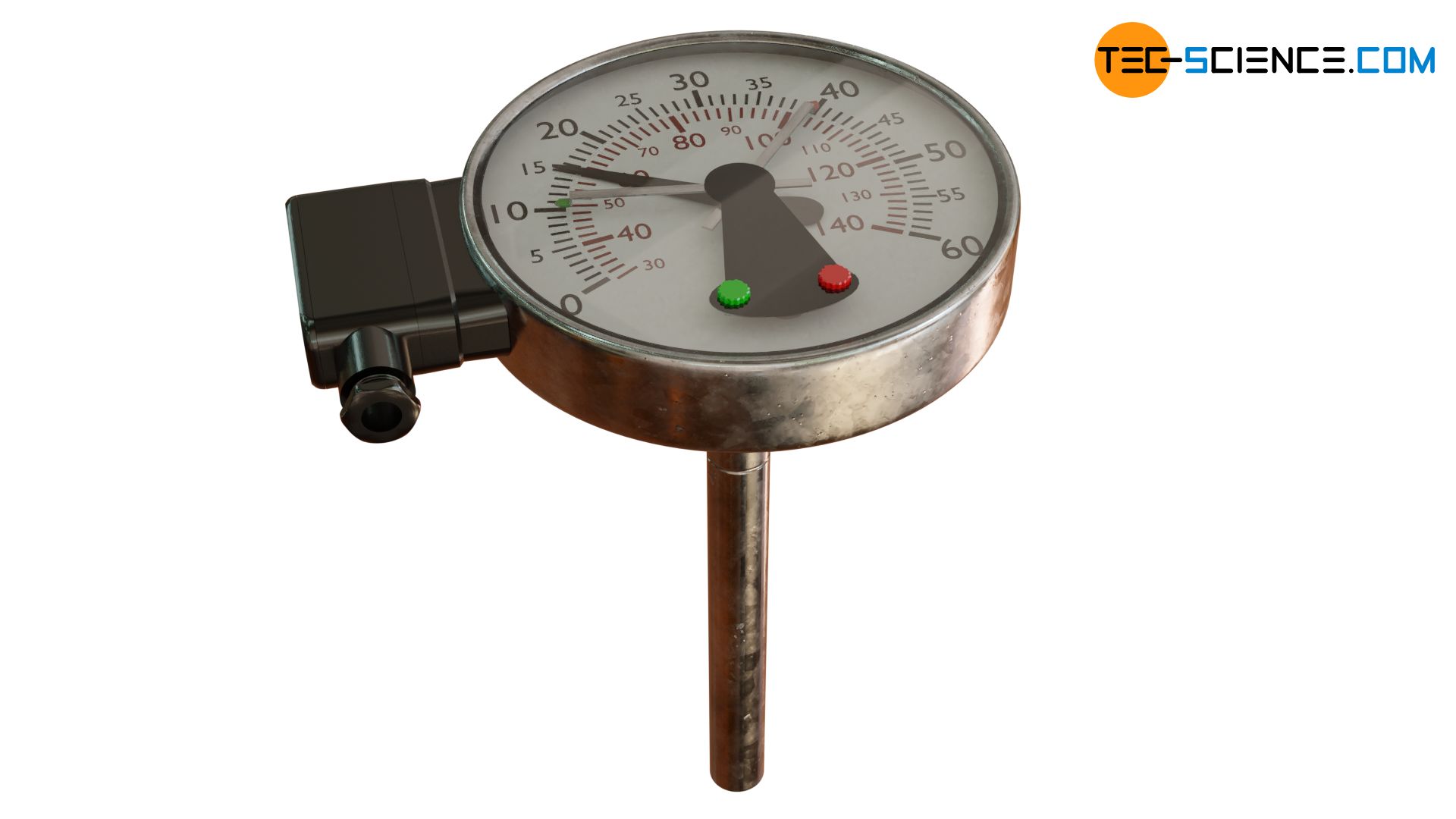 Bimetal thermometer with switch contact