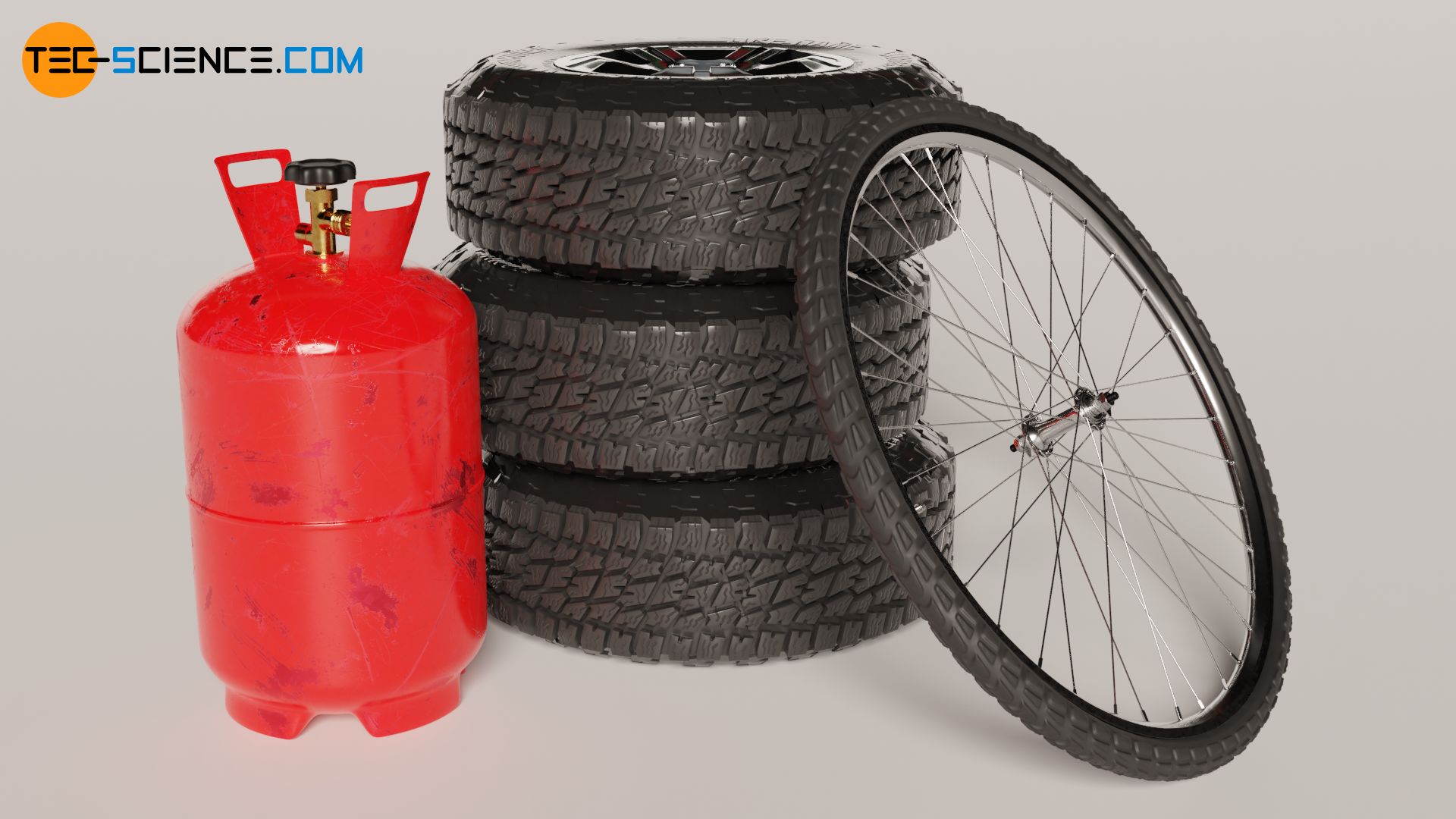 Gas bottle, car tire and bicycle tire as examples for isochoric processes