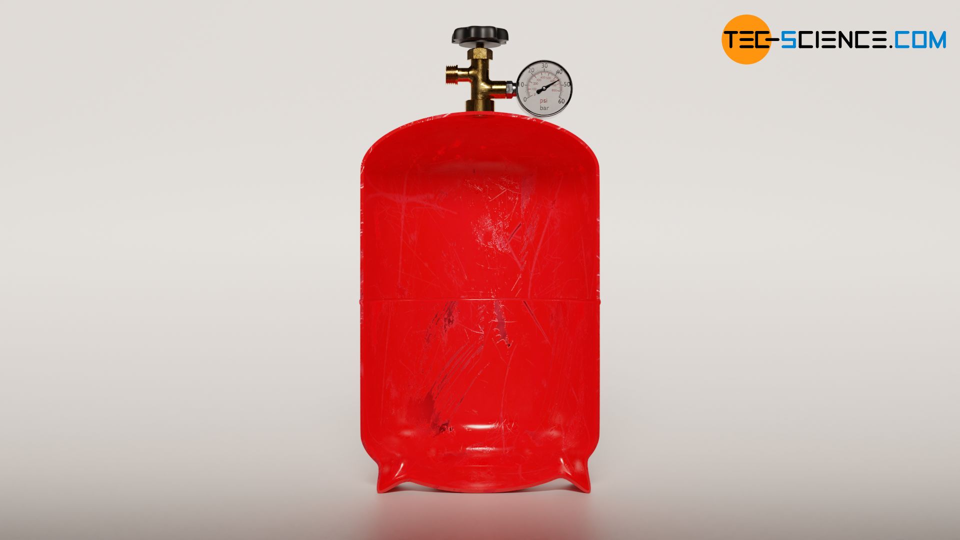 Isochoric process by heating a gas bottle (constant volume)